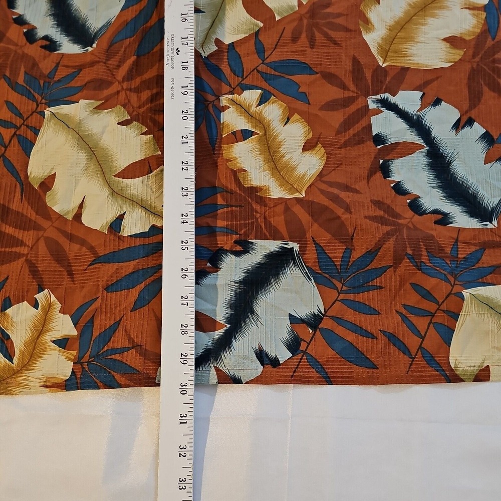 Men's Banana Cabana Hawaiian Silk Shirt Tropical Palms Rust Brown Large - Picture 5 of 5